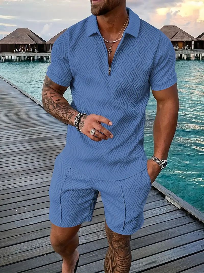 Stijlvolle herenset met korte mouwen shirt en korte broek - Midas