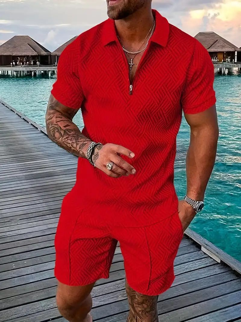 Stijlvolle herenset met korte mouwen shirt en korte broek - Midas