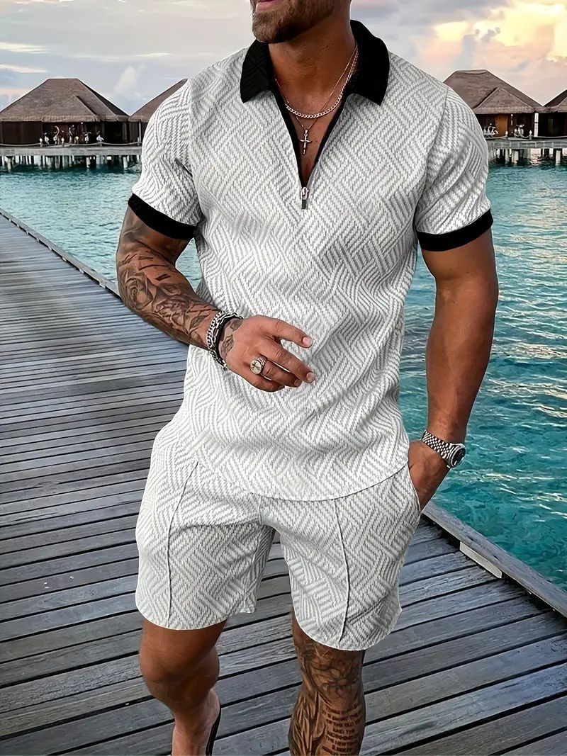 Stijlvolle herenset met korte mouwen shirt en korte broek - Midas