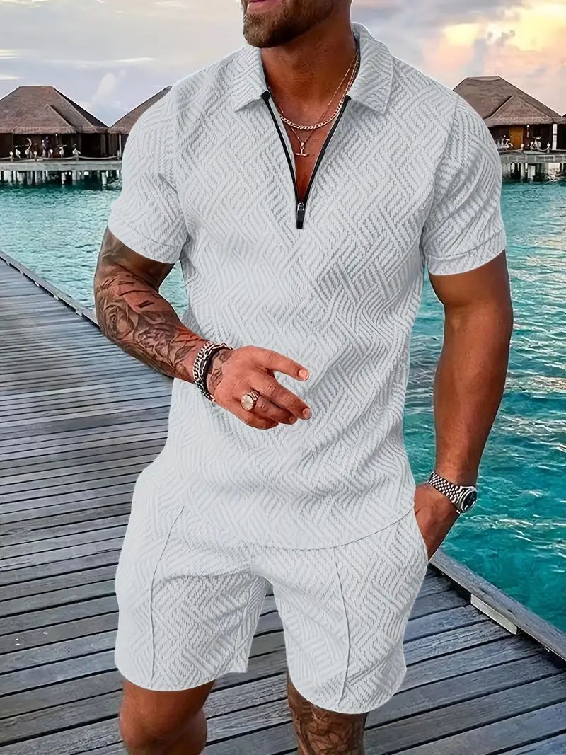 Stijlvolle herenset met korte mouwen shirt en korte broek - Midas