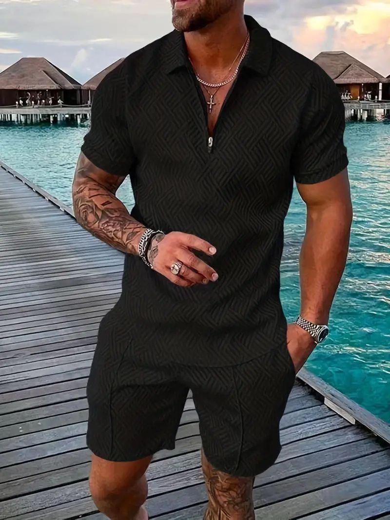 Stijlvolle herenset met korte mouwen shirt en korte broek - Midas