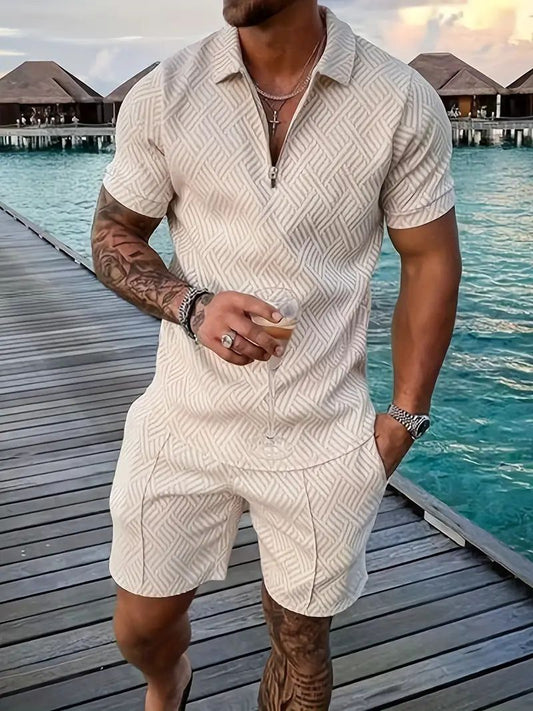 Stijlvolle herenset met korte mouwen shirt en korte broek - Midas