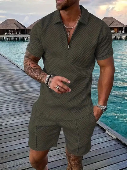 Stijlvolle herenset met korte mouwen shirt en korte broek - Midas