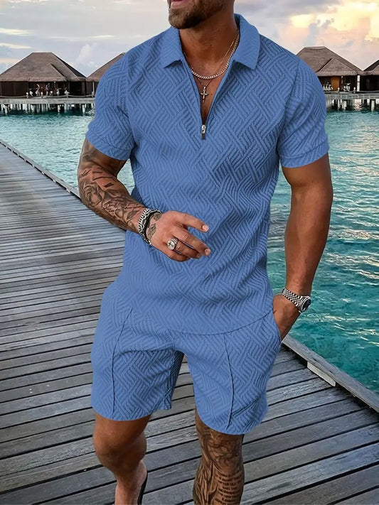 Stijlvolle herenset met korte mouwen shirt en korte broek - Midas